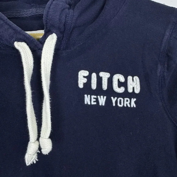 Vintage Y2K Abercrombie Large Hoodie Pullover Spell Out Logo Pockets - Picture 4 of 8